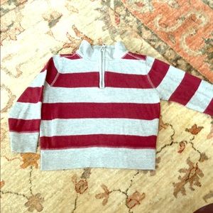 Zip grey and burgundy sweater for little boy